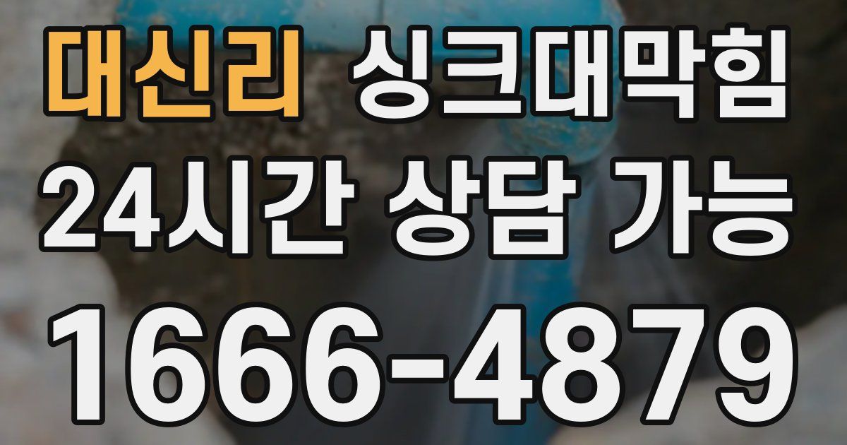 대신리 싱크대 뚫기