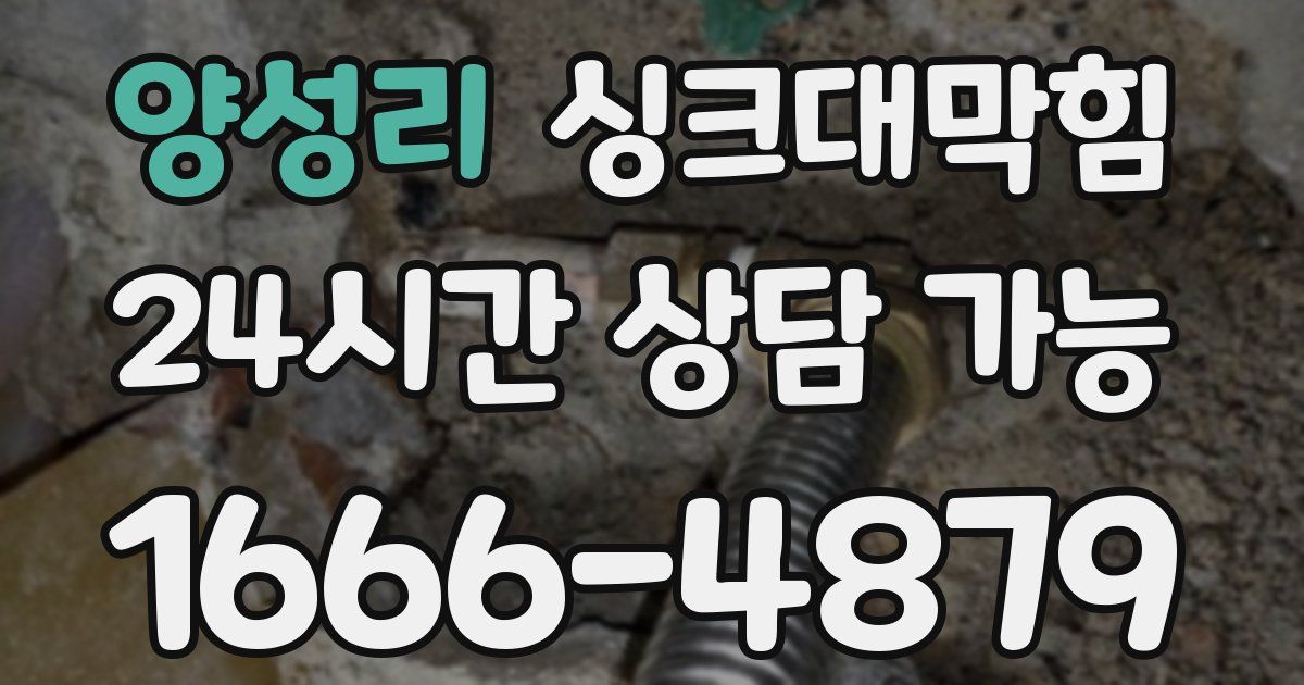 양성리 싱크대 뚫기