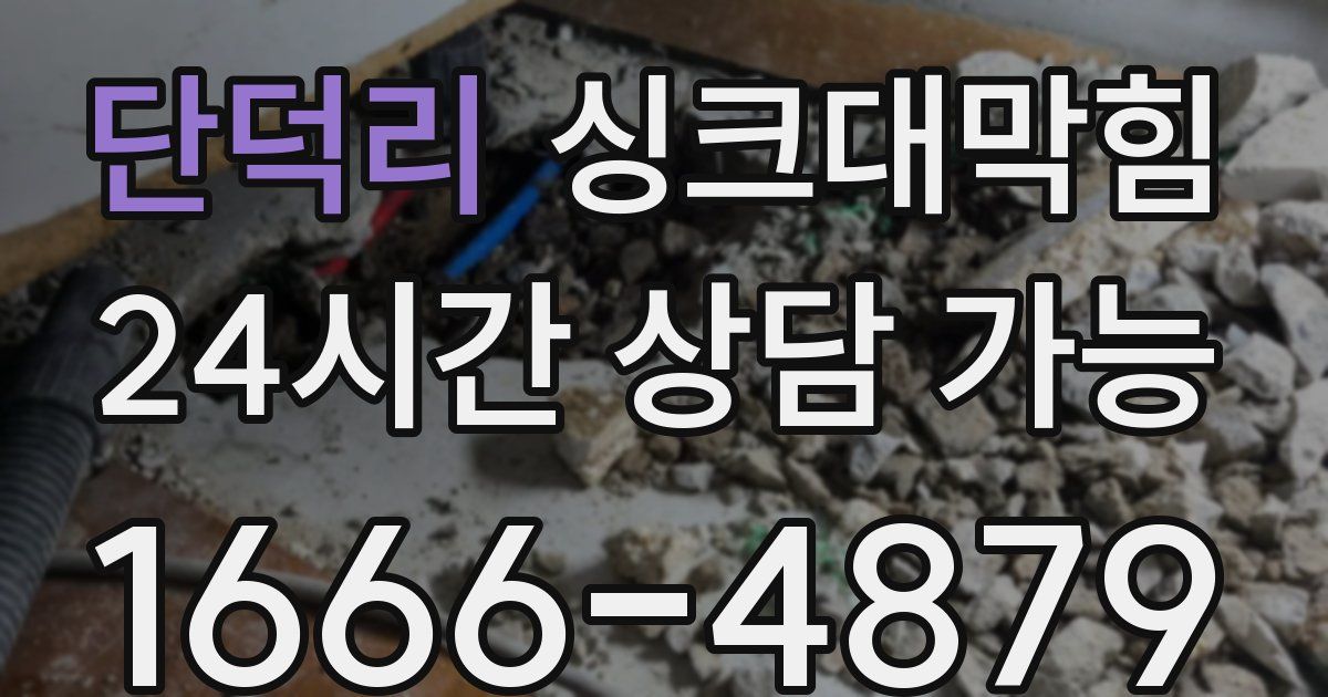 단덕리 싱크대 뚫기