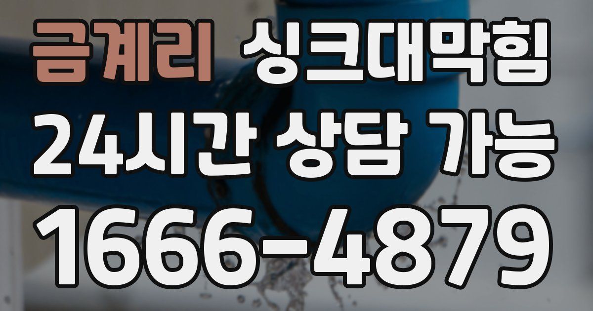 금계리 싱크대 뚫기