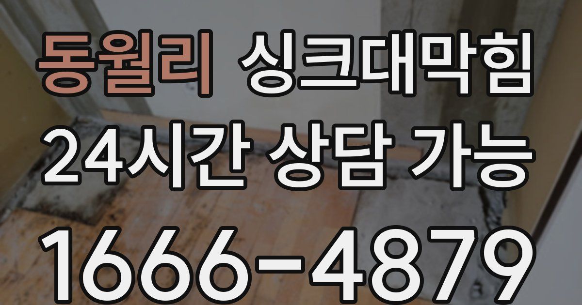 동월리 싱크대 뚫기