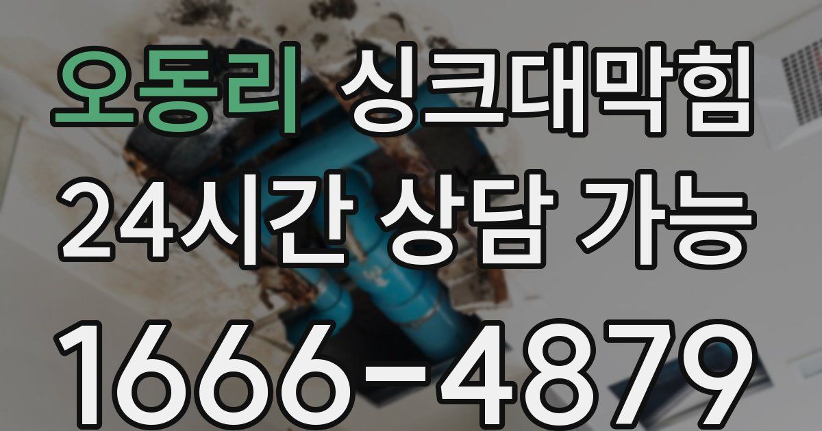 오동리 싱크대 뚫기