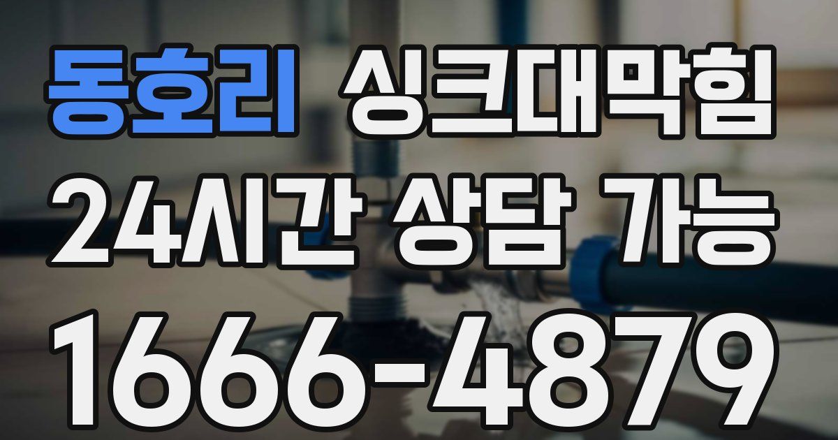 동호리 싱크대 뚫기