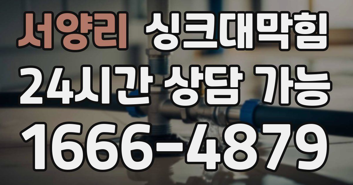 서양리 싱크대 뚫기