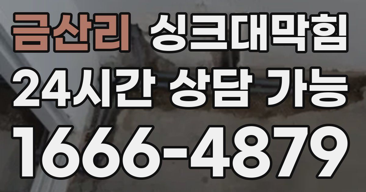 금산리 싱크대 뚫기