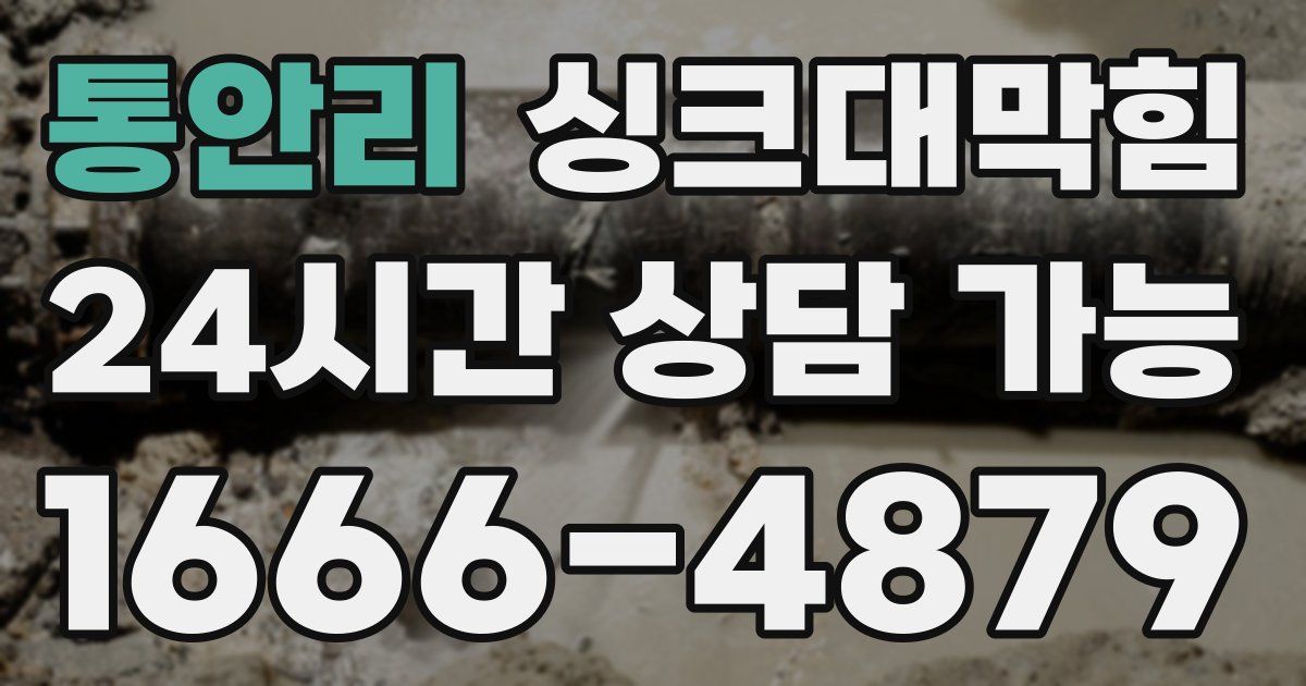 통안리 싱크대 뚫기