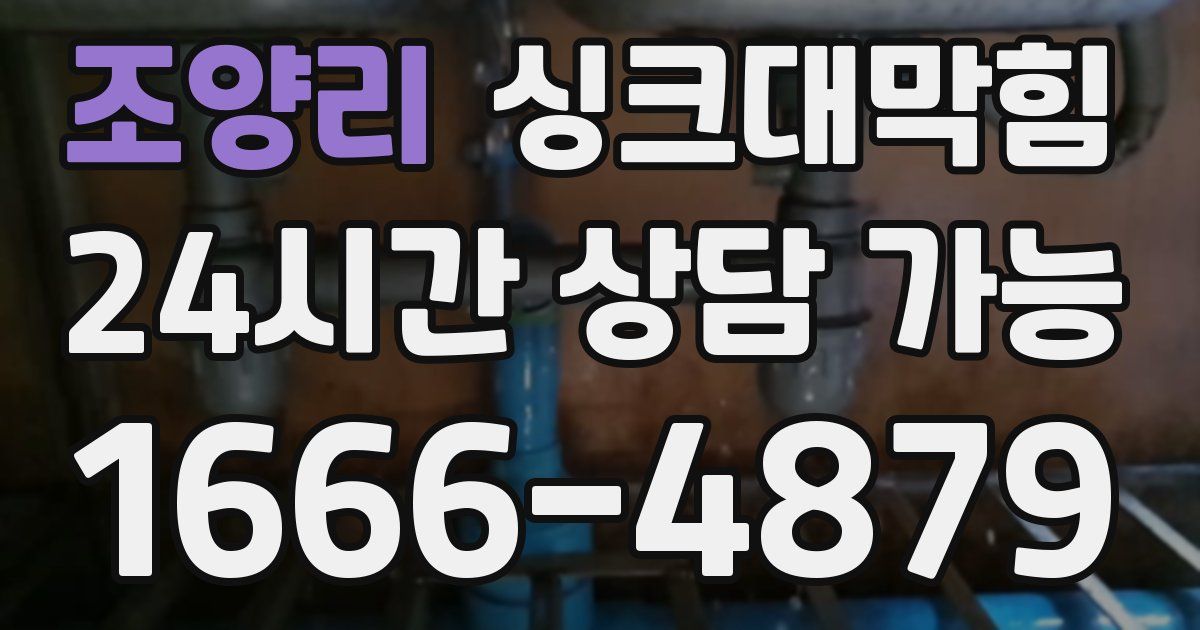 조양리 싱크대 뚫기
