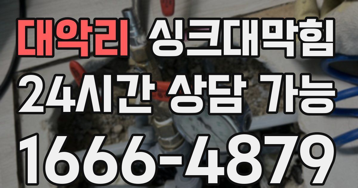 대악리 싱크대 뚫기