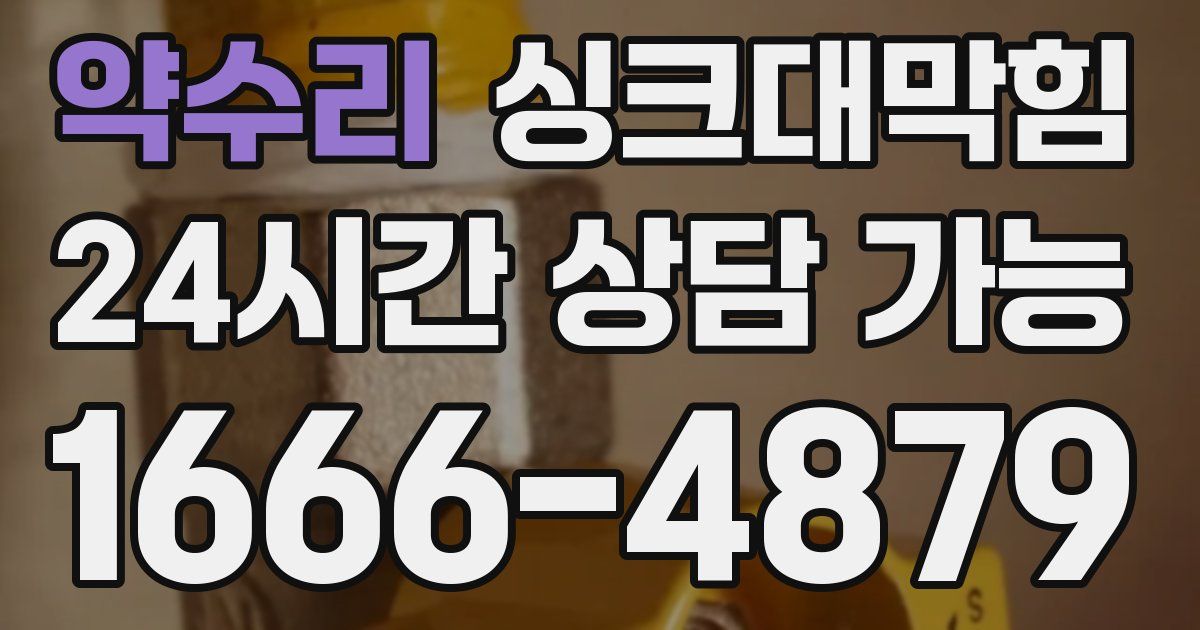 약수리 싱크대 뚫기