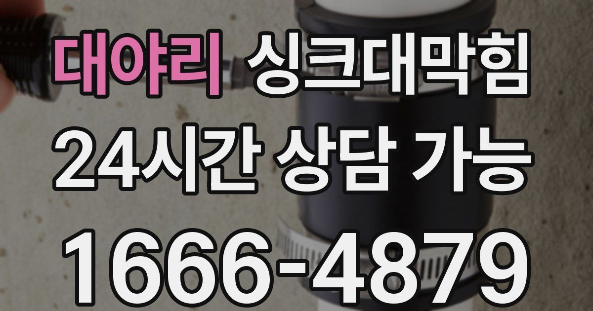 대야리 싱크대 뚫기