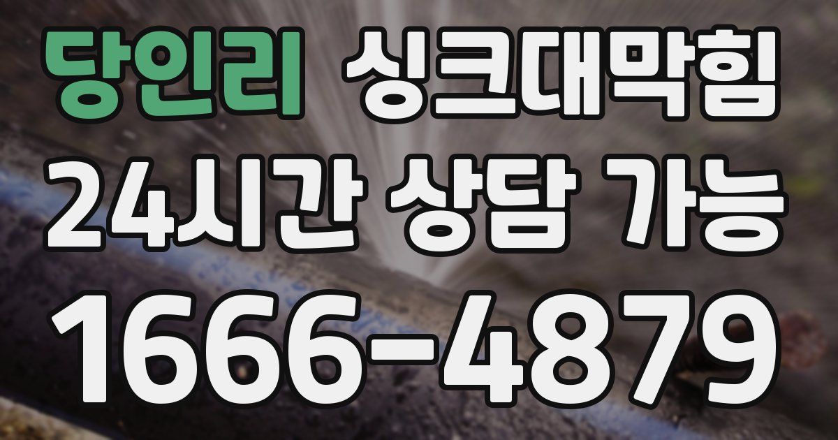 당인리 싱크대 뚫기