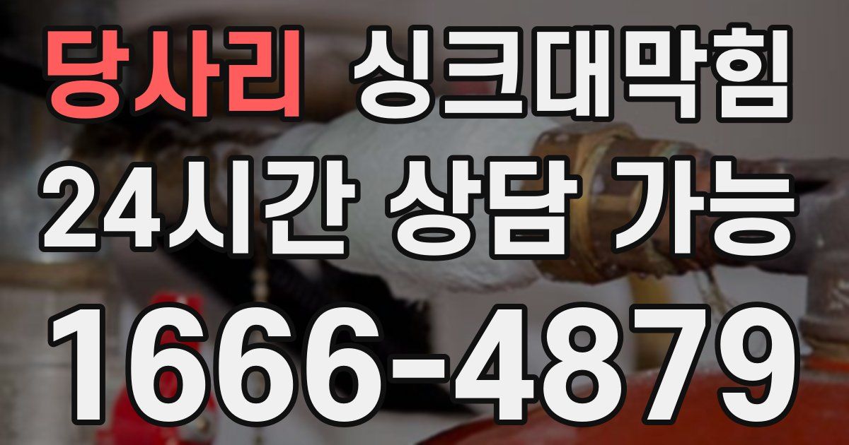 당사리 싱크대 뚫기