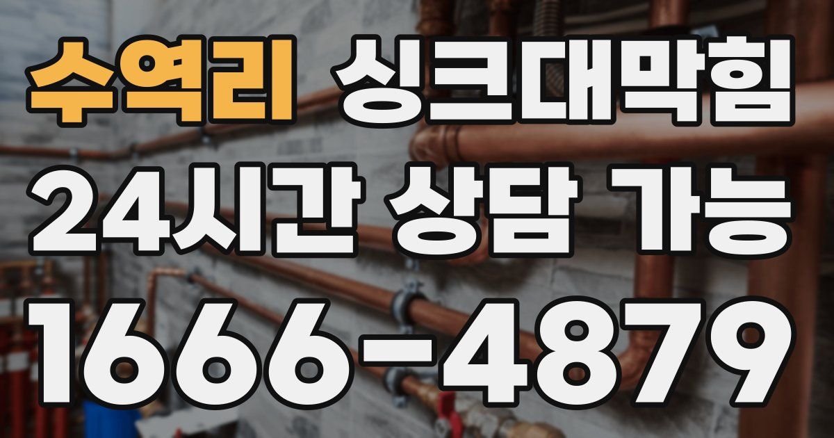 수역리 싱크대 뚫기