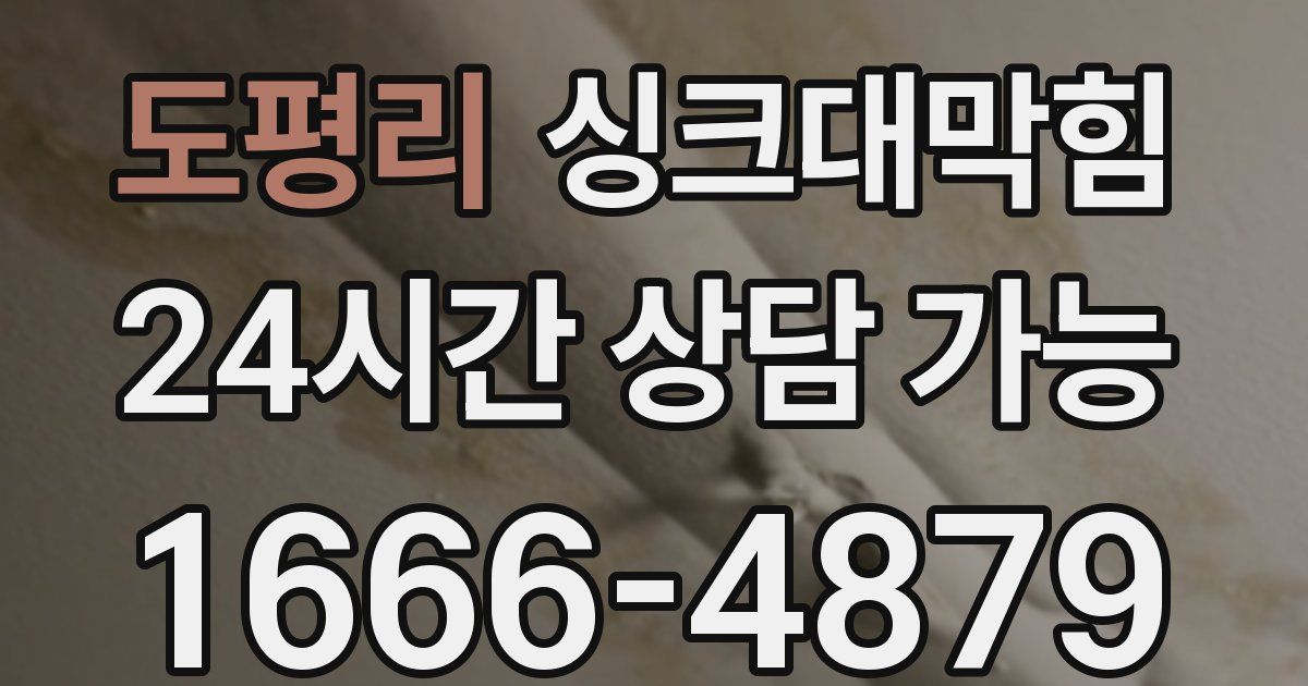 도평리 싱크대 뚫기