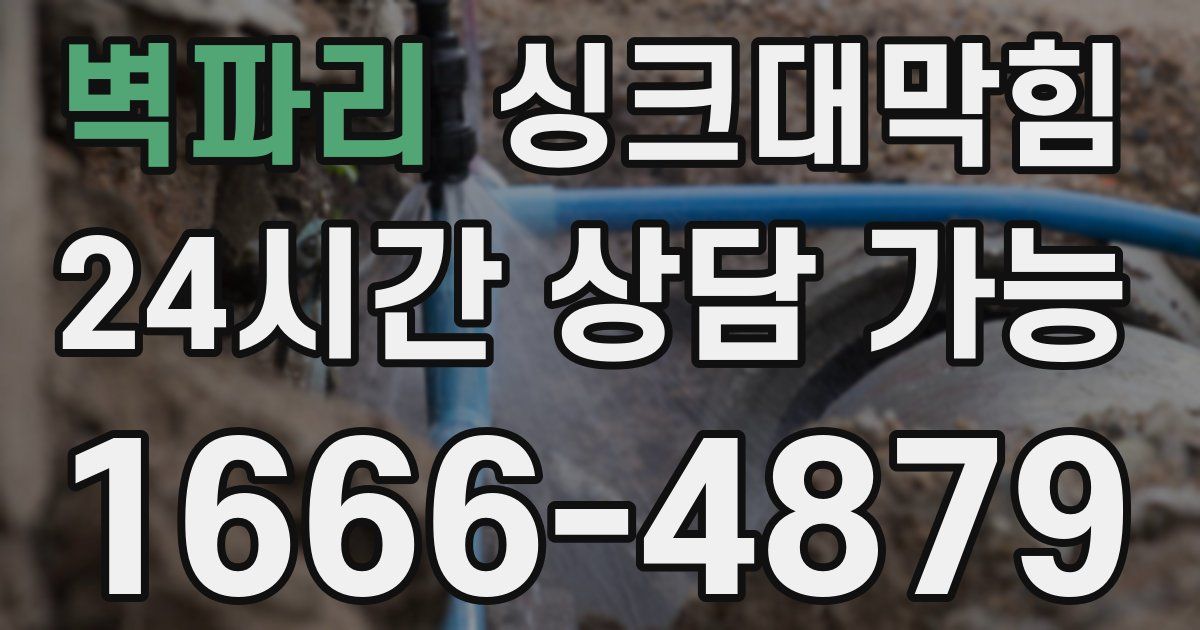 벽파리 싱크대 뚫기