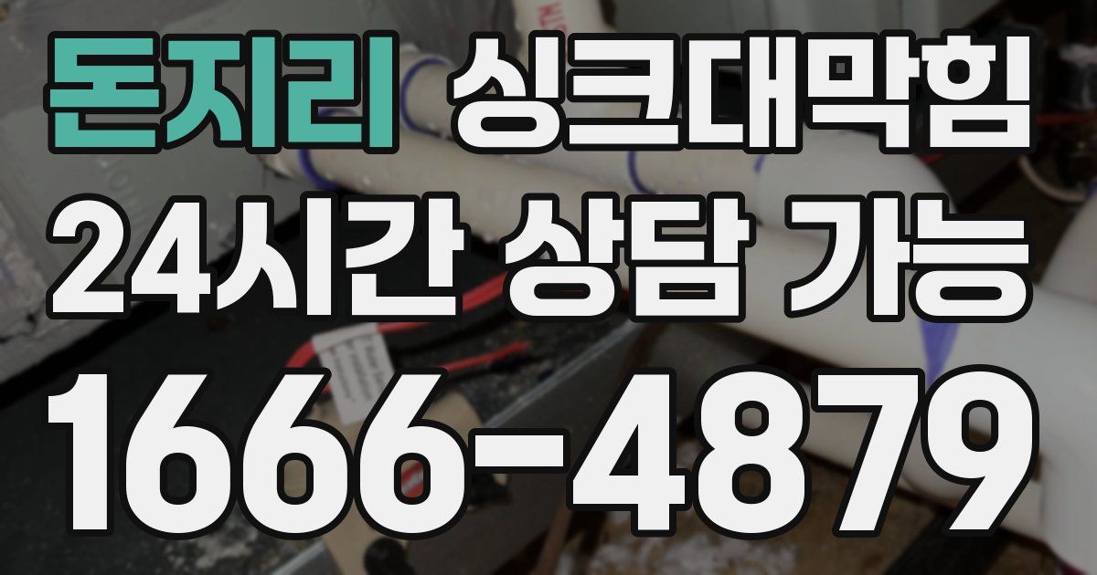 돈지리 싱크대 뚫기