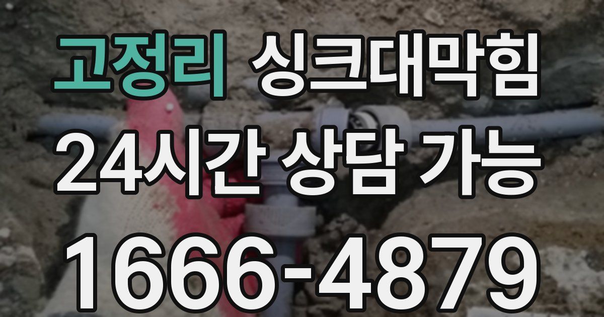 고정리 싱크대 뚫기