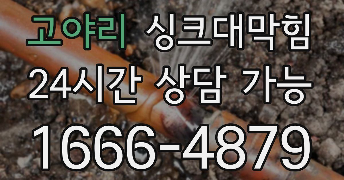 고야리 싱크대 뚫기