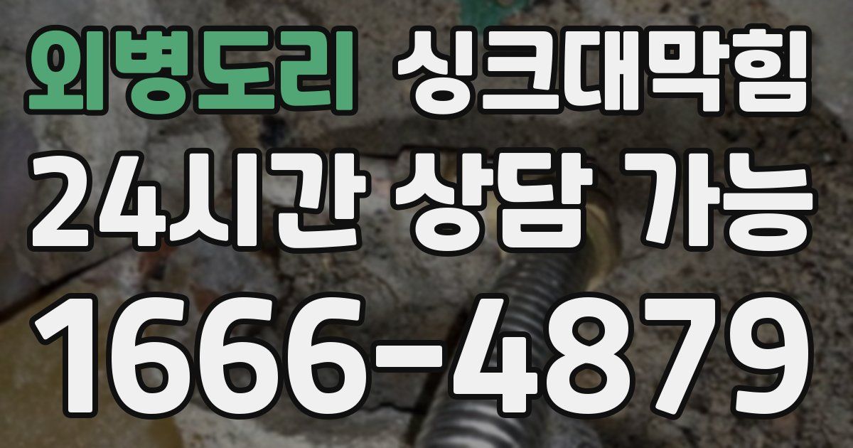 외병도리 싱크대 뚫기