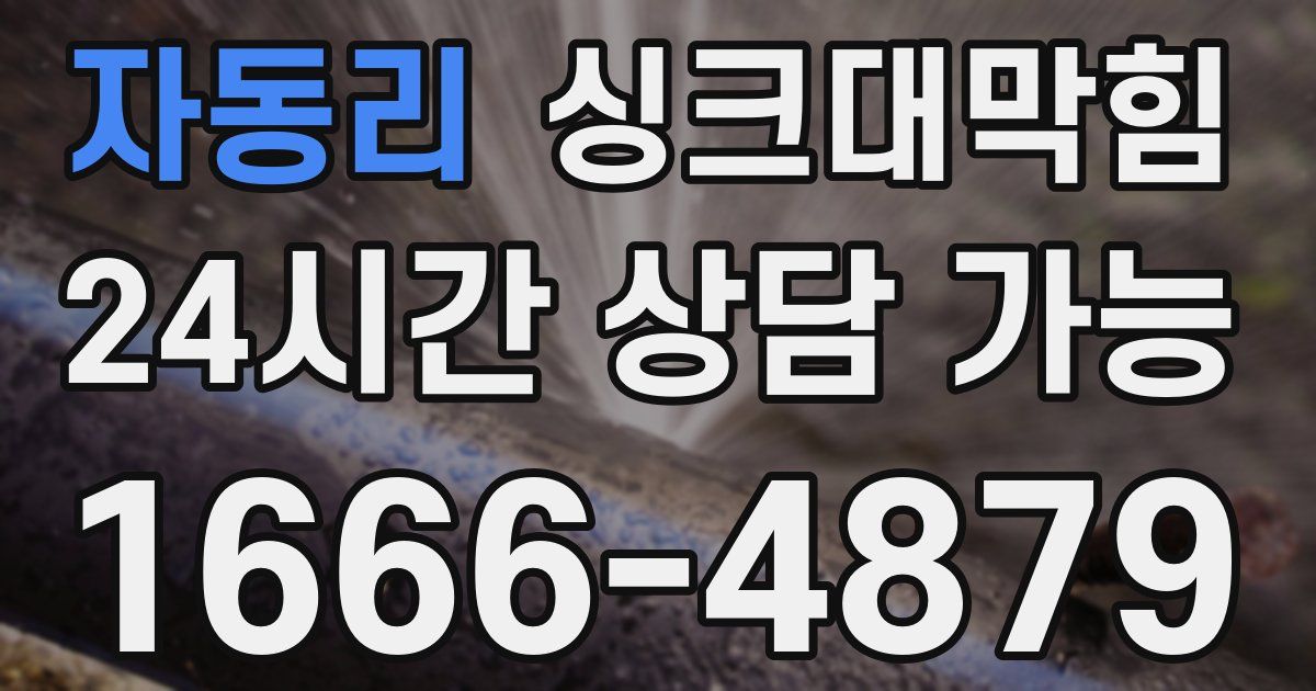 자동리 싱크대 뚫기