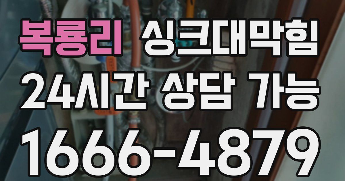 복룡리 싱크대 뚫기