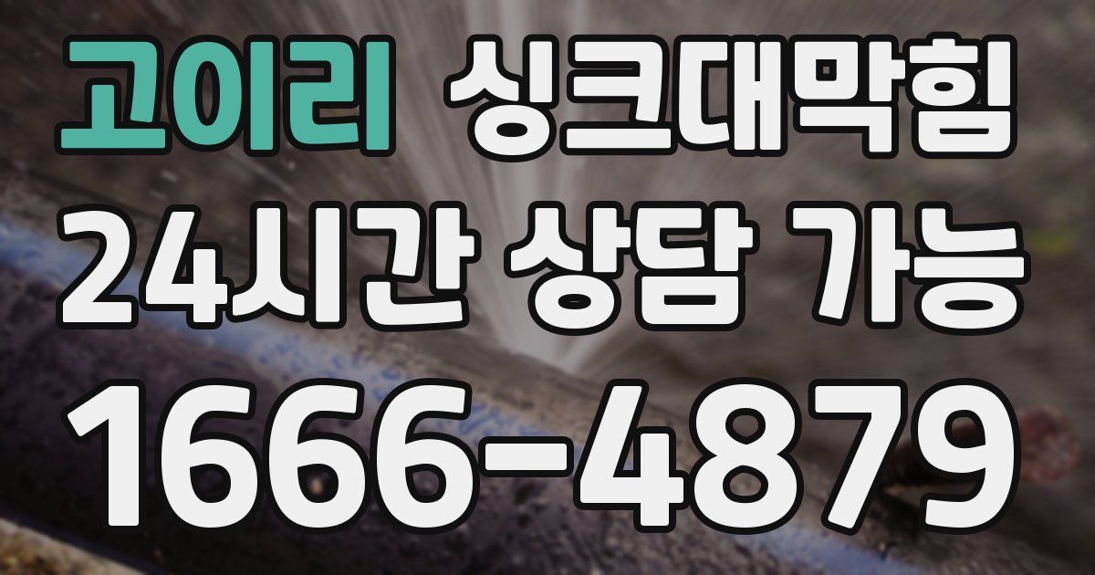 고이리 싱크대 뚫기