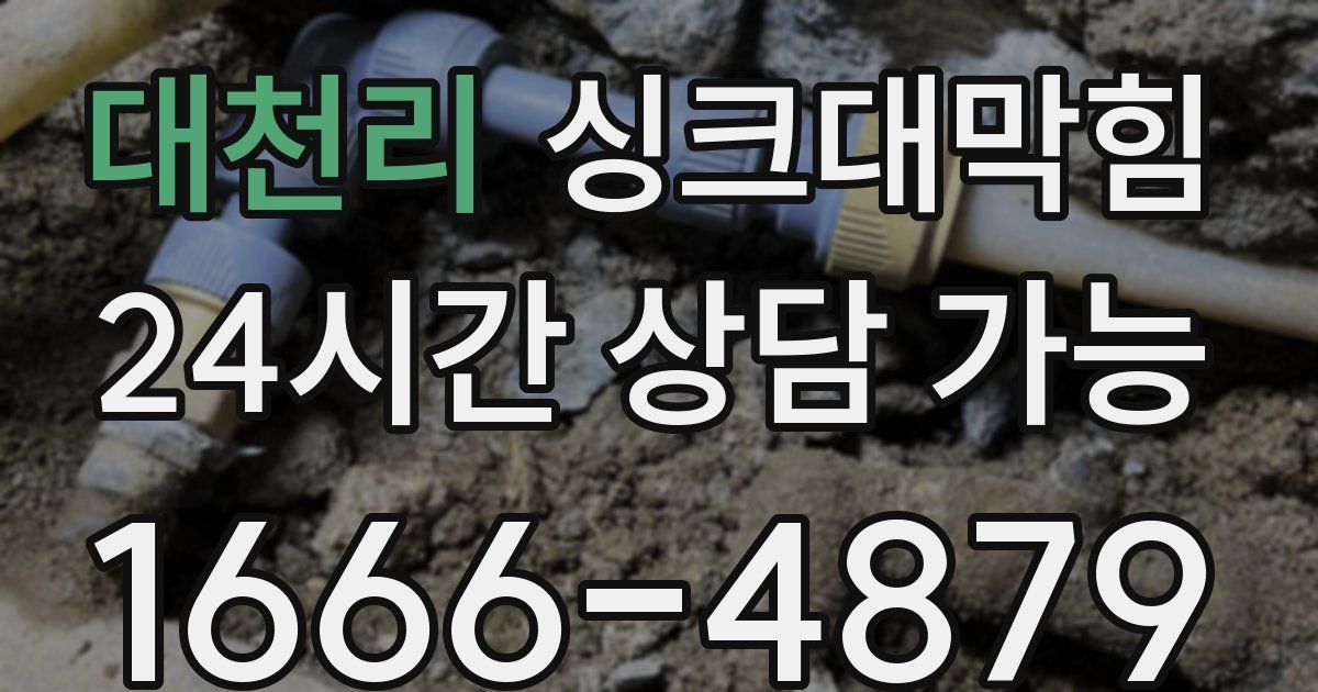 대천리 싱크대 뚫기