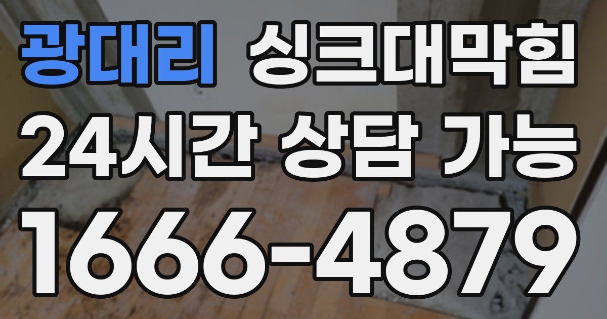 광대리 싱크대 뚫기