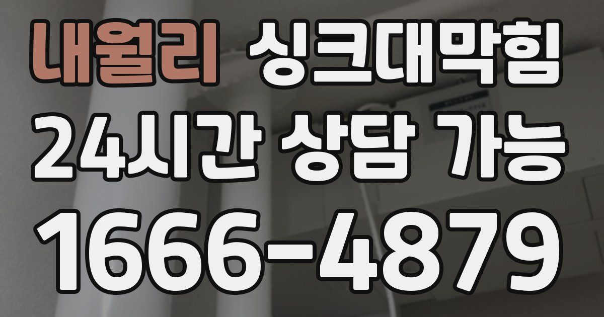 내월리 싱크대 뚫기
