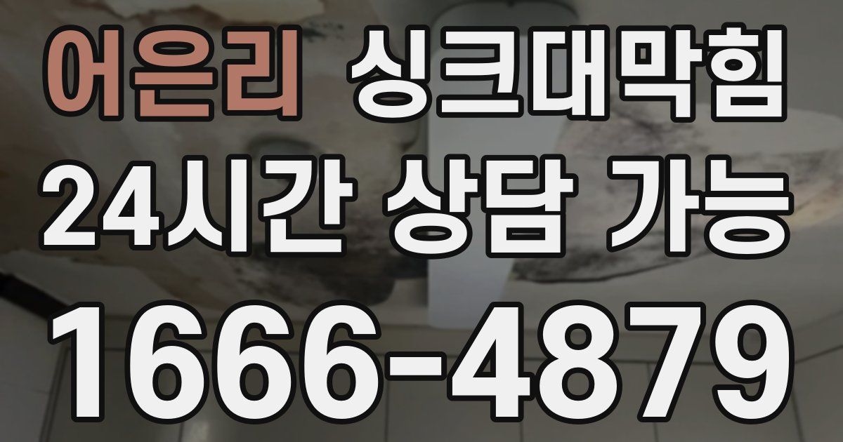 어은리 싱크대 뚫기