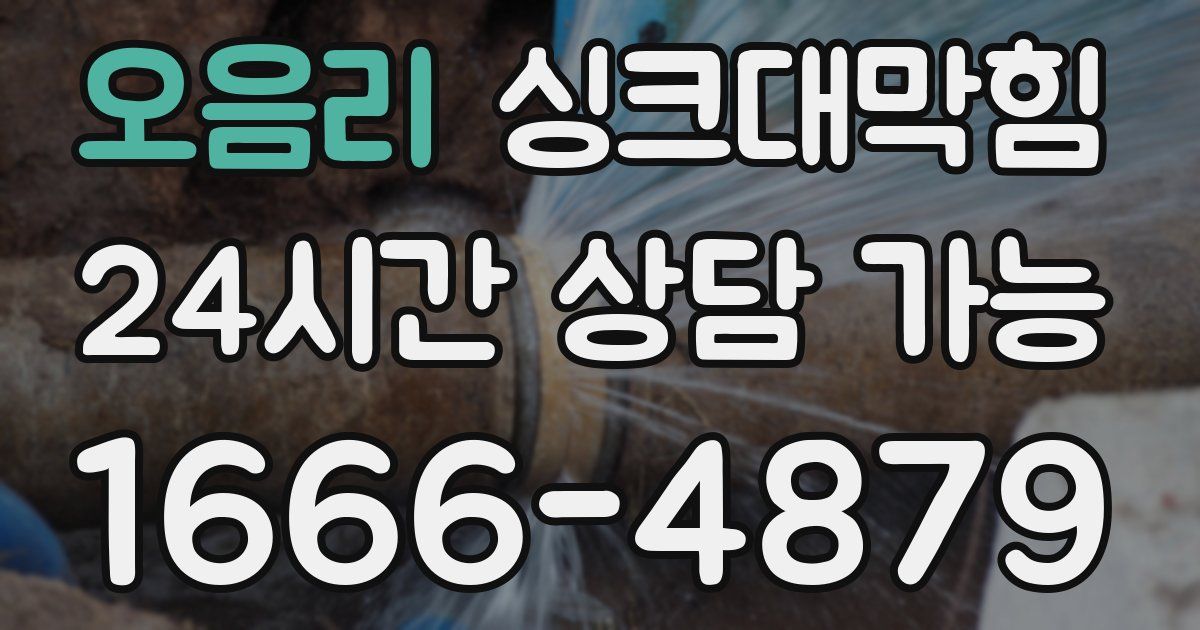 오음리 싱크대 뚫기