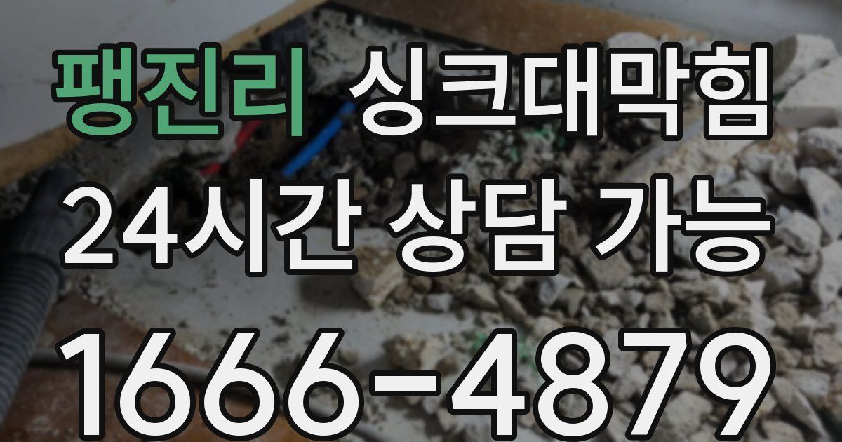 팽진리 싱크대 뚫기