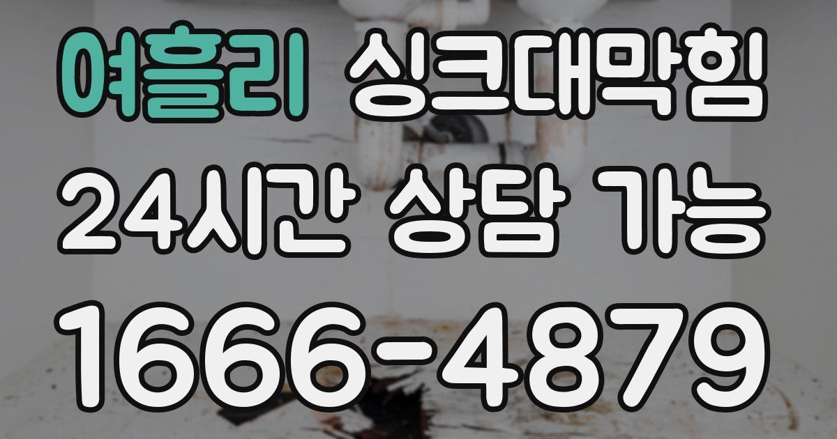 여흘리 싱크대 뚫기