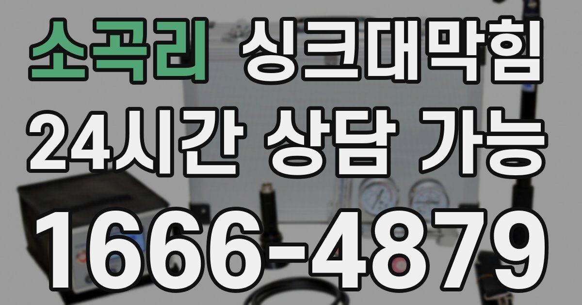 소곡리 싱크대 뚫기