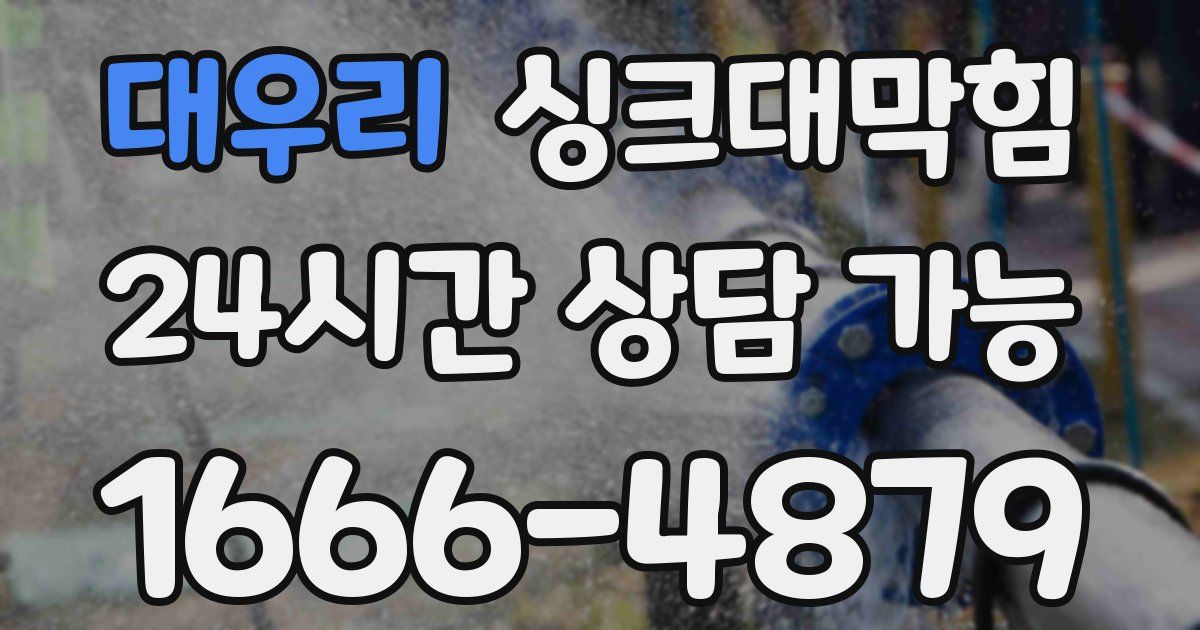 대우리 싱크대 뚫기