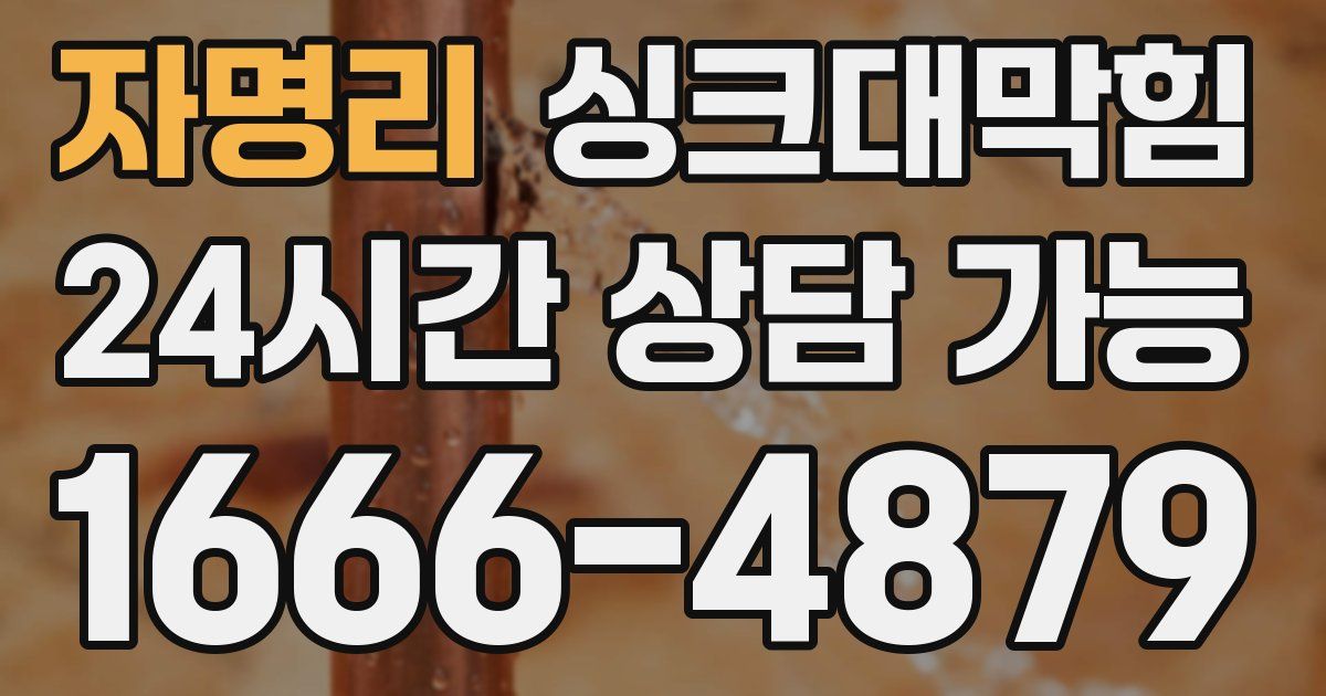 자명리 싱크대 뚫기