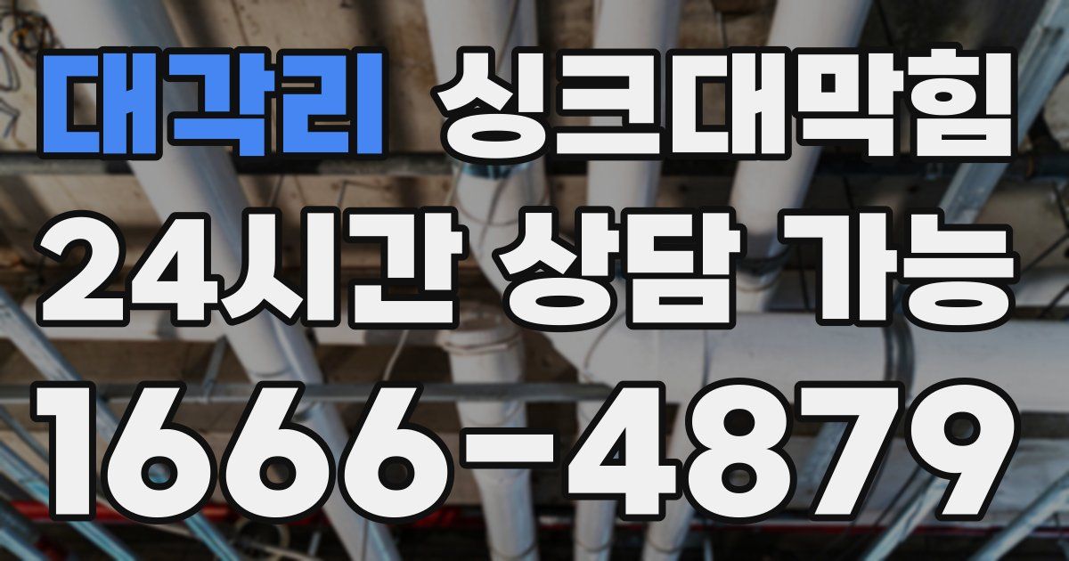 대각리 싱크대 뚫기
