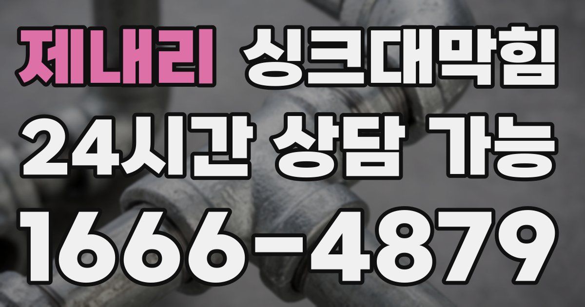 제내리 싱크대 뚫기