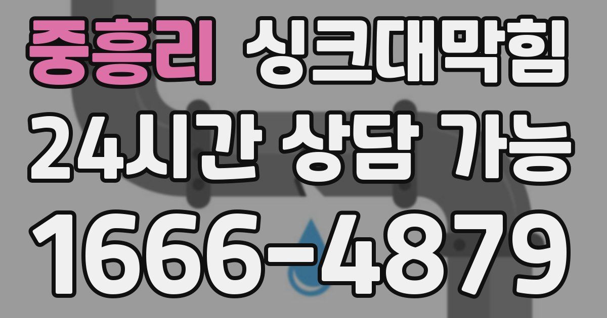 중흥리 싱크대 뚫기