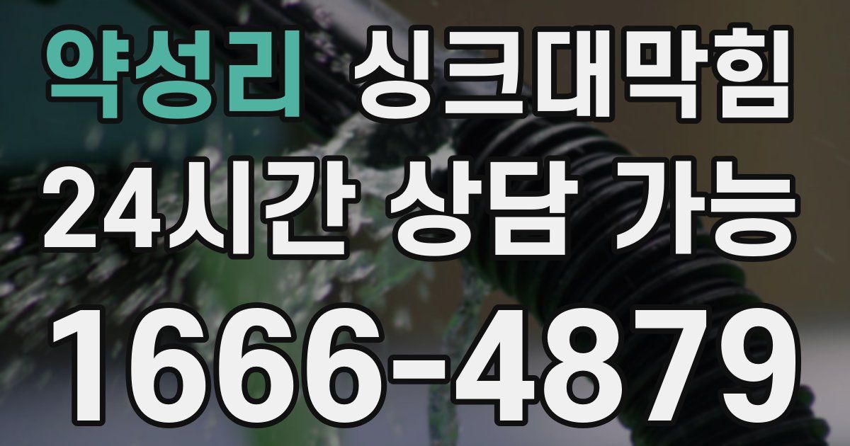 약성리 싱크대 뚫기