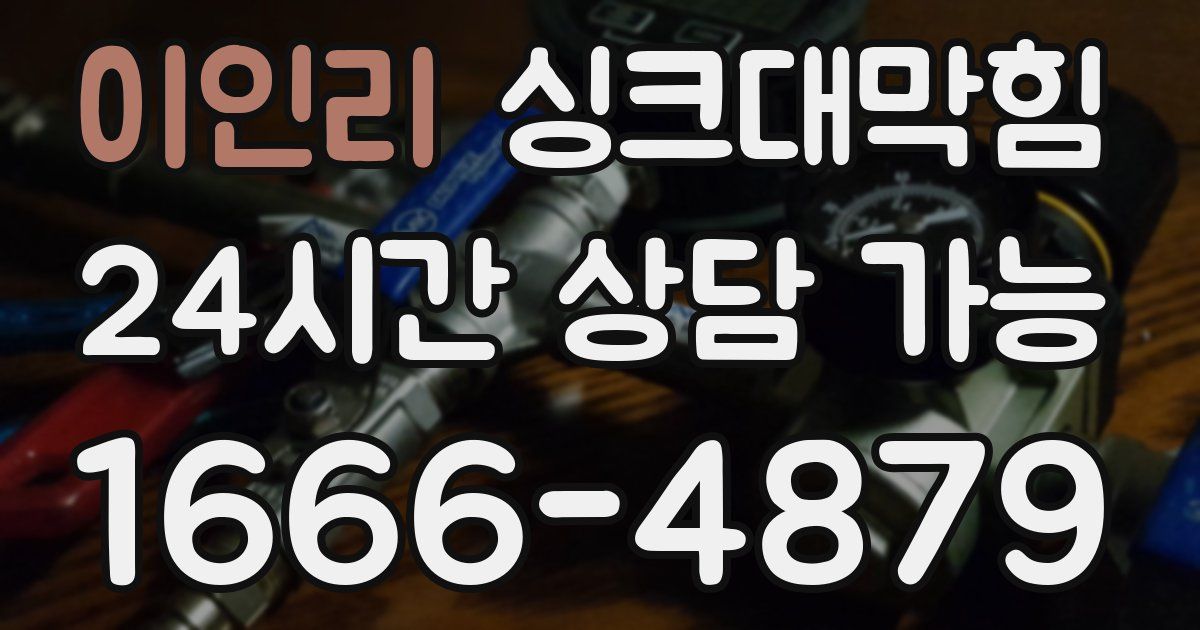 이인리 싱크대 뚫기