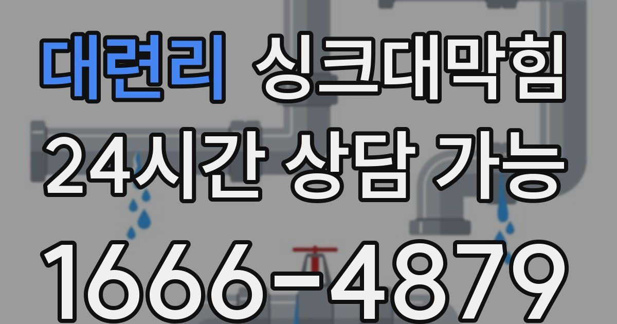 대련리 싱크대 뚫기