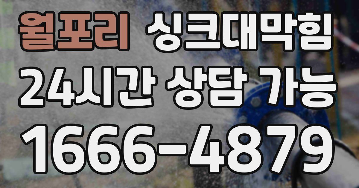 월포리 싱크대 뚫기