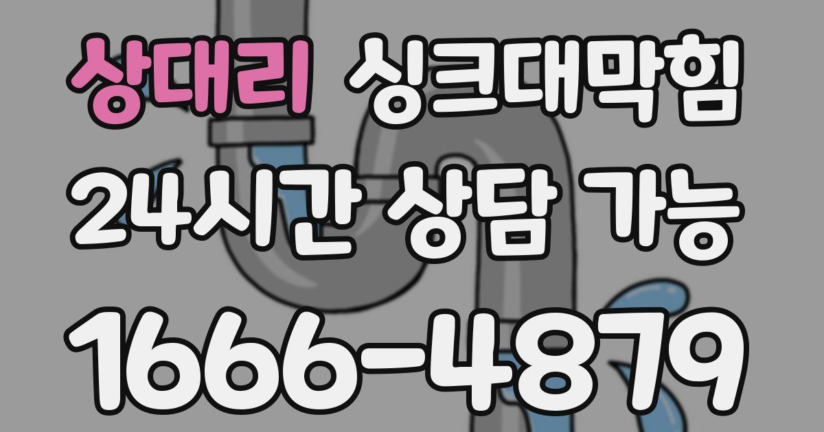 상대리 싱크대 뚫기