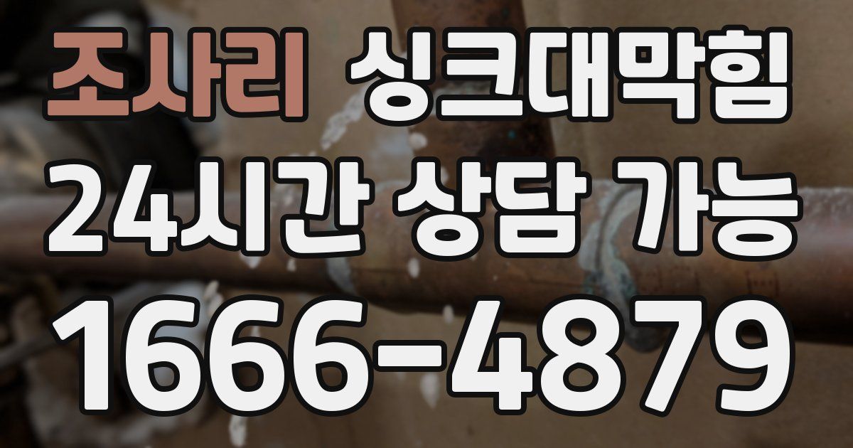 조사리 싱크대 뚫기