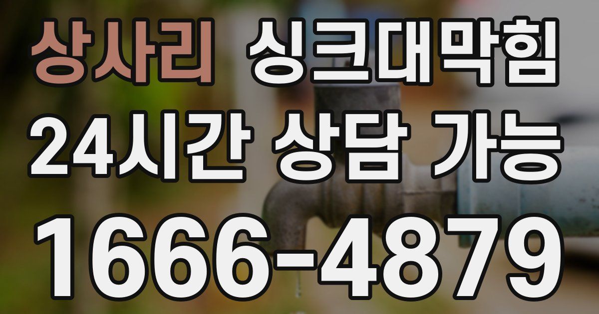 상사리 싱크대 뚫기