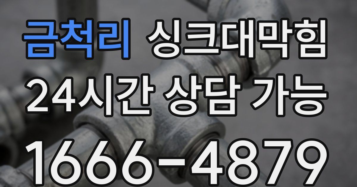 금척리 싱크대 뚫기