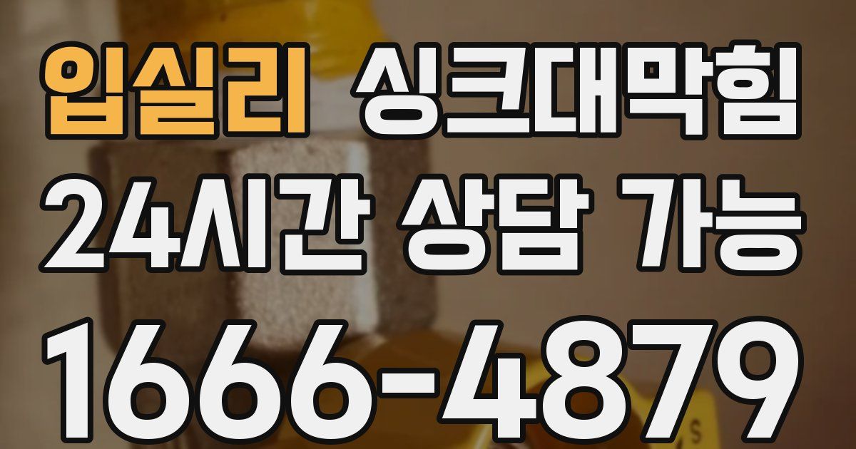 입실리 싱크대 뚫기