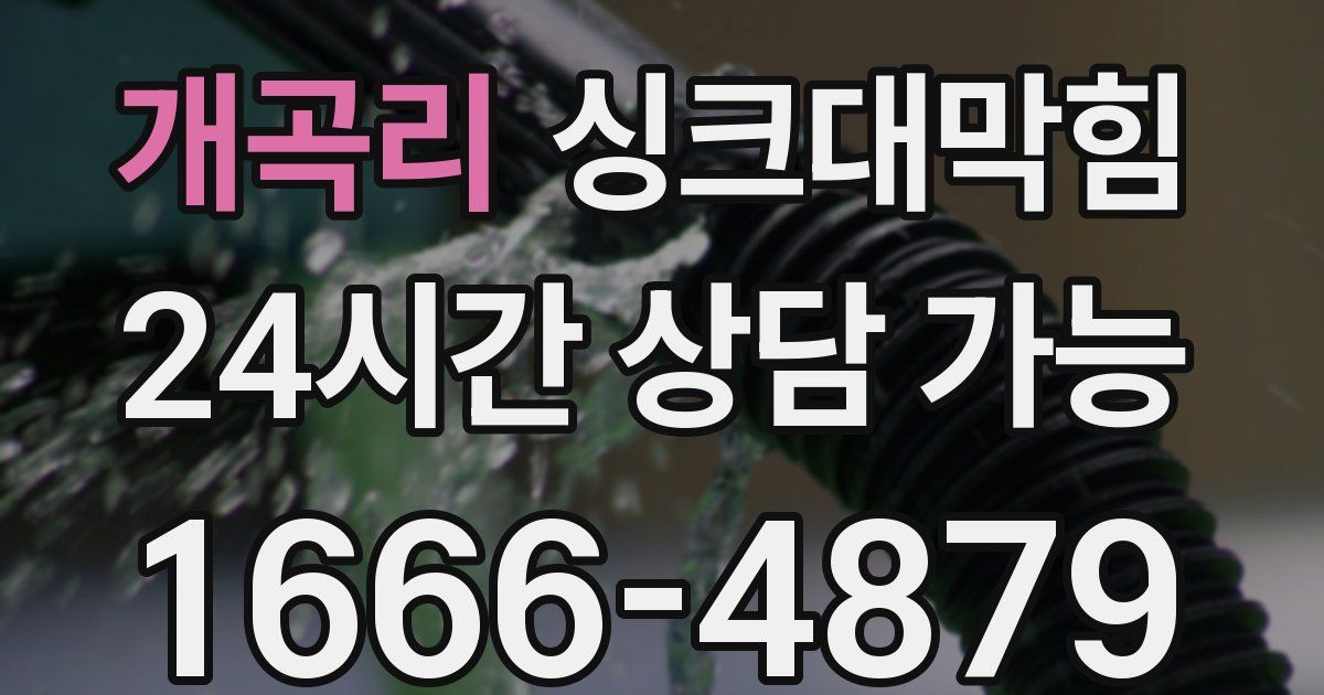 개곡리 싱크대 뚫기