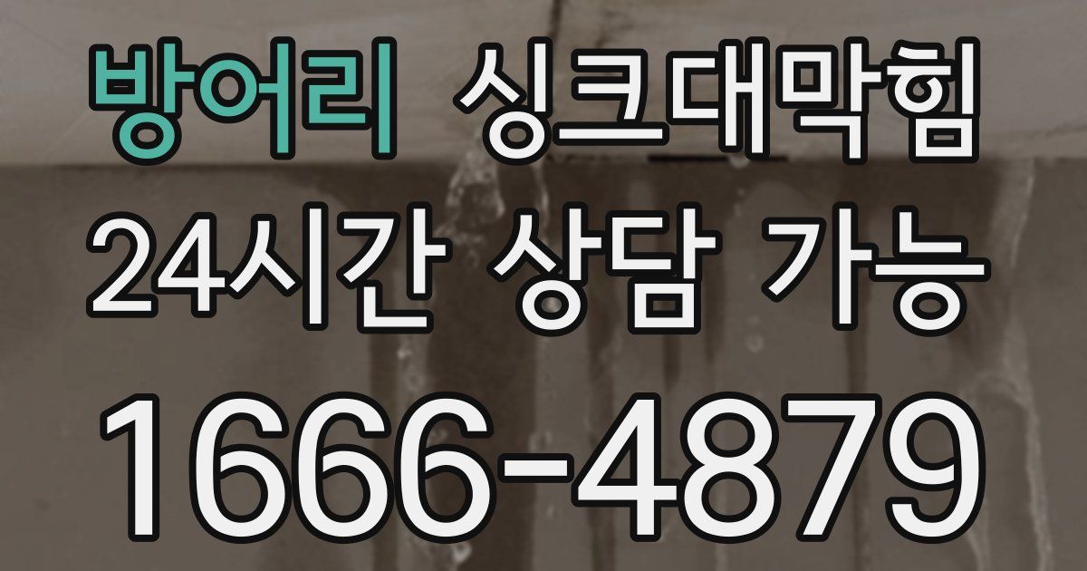 방어리 싱크대 뚫기